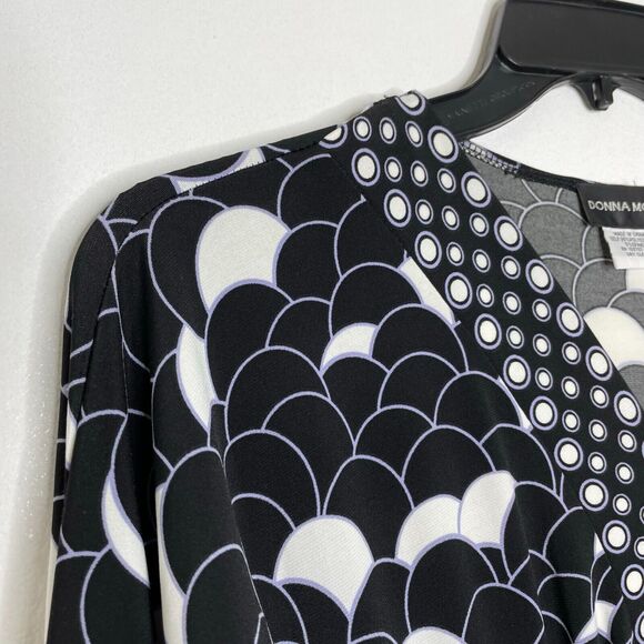 Donna Morgan Black & White Geometric Print Dress Size 8 Women's - Picture 3 of 8